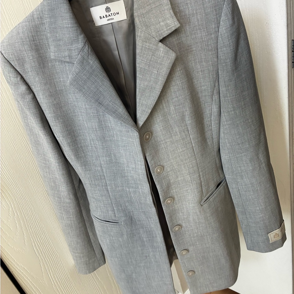 Aritzia Babaton Light Gray Coat dress